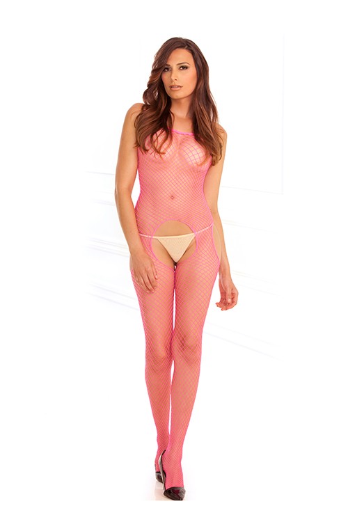 INDUSTR. NET SUSPENDER BODYSTOCK. PINK -