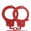 BONDX METAL CUFFS&LOVE ROPE SET-RED - BONDX METAL CUFFS&LOVE ROPE