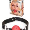 LUX FETISH BREATHABLE BALL GAG RED - FETISH BREATHABLE BALL GAG