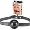 LUX FETISH SILICONE BALL GAG BLACK - FETISH SILICONE BALL GAG