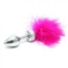 BUTT PLUG SMALL WITH PINK FEATHER - BUTT PLUG WITH PINK FEATHER