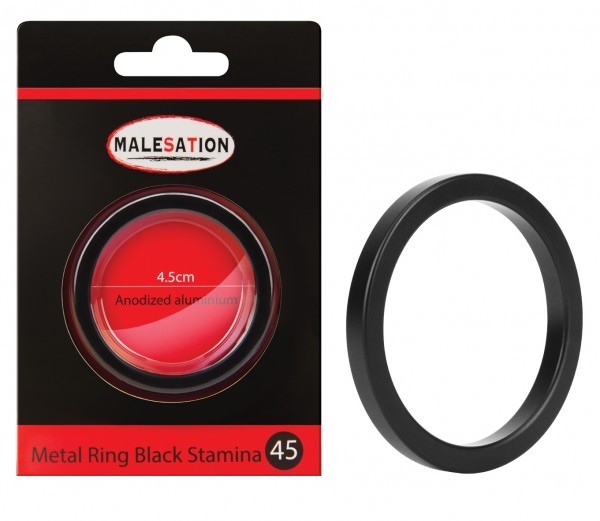 MALESATION Metal Ring Black Stamina 45 - Metal Ring