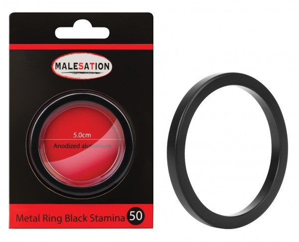 MALESATION Metal Ring Black Stamina 50 - Metal Ring