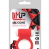 LIT-UP SILICONE STIMU RING 3 RED - δακτύλιος με δόνηση