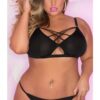 BACK TALK BRA SET PLUS SIZE - Σετάκι σουτιέν με δεσίματα και στρινγκ