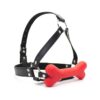 Hound Bone Gag Head Harness Red - Μάσκα με φίμωτρο σε σχέδιο κόκκαλο σκύλου.