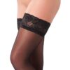 HOLD-UP STOCKINGS - see-through, thigh high, hold-up stockings black lace trim.