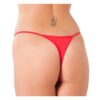 RIMBA - OPEN STRING - red crotchles satin thong with bows