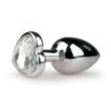 E.T. METAL PLUG HEART S SILVER/CLEAR - Crystal heart anal plug