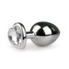 E.T. METAL PLUG HEART M SILVER/CLEAR - Crystal heart anal plug