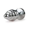 METAL PLUG RIBBED SILVER/CLEAR -