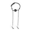 E.T. OPEN BALL GAG W. NIPPLE CLAMPS -