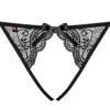 OBSESSIVE - BLK MIAMOR CROTCHLESS PANTIES L/XL -