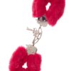 RED METAL HANDCUFF W. PLUSH -