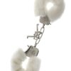 WHITE METAL HANDCUFF W. PLUSH -