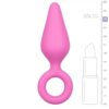 E.T. PINK BUTTPLUG W. PULL RING - M -