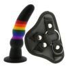 COLOURFUL LOVE STRAP ON SOLID DILDO -