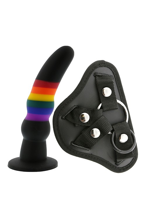 COLOURFUL LOVE STRAP ON SOLID DILDO -