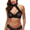 BACI - BLACK LACE HALTER BIKINI SET S/M -