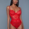 BETTANY LACE BODYSUIT RED XL -