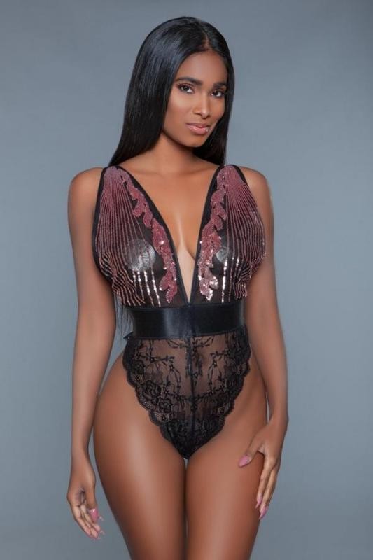 ESTELLA BODYSUIT W. SEQUINS L -