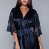 GRACE SATIN KIMONO BLACK XL -