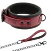 F.S. DARK ROOM COLLAR W. LEASH VEGAN LEATHER -