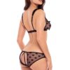 NAUGHTY KNICKERS 2PC BRA SET BLACK S/M -