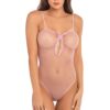 UNDONE PINK SEE THROUGH BODYSUIT OS -