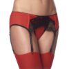 AMORABLE - BLACK/RED SUSPENDER W. G-STRING & STOCKINGS OS (1545) -