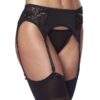 AMORABLE - BLACK SUSPENDER W. THONG & STOCKINGS OS (1542) -