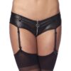 AMORABLE - BLACK PANTS W. ZIPPER, SUSPENDERS, STOCKINGS S/M (1525.4) -