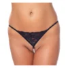 String με πέρλες AMORABLE BY RIMBA - G-STRING WITH PEARLS - ONE SIZE - BLACK