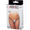 Σλιπ String AMORABLE BY RIMBA - G-STRING WITH LACE - ONE SIZE - BLACK/WHITE