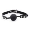 OHMAMA SILICONE BALL GAG W. LEATHER BELT -