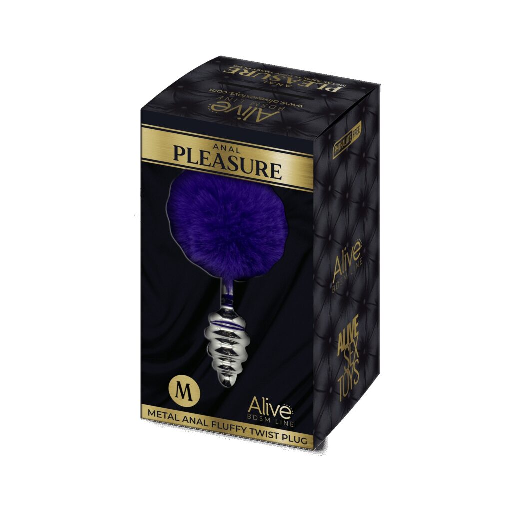 ALIVE TWIST METAL FLUFFY PLUG M DARK PURPLE -