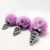 ALIVE TWIST METAL FLUFFY PLUG L PURPLE -