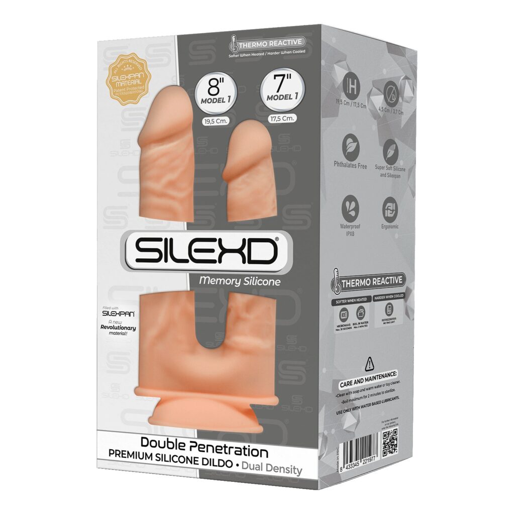 SILEXD DILDO DOUBLE PEN/TION 8+7INCH FLESH MODEL 1 -