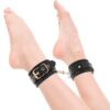 BEGME BLACK ANKLE CUFFS VEGAN LEATHER -