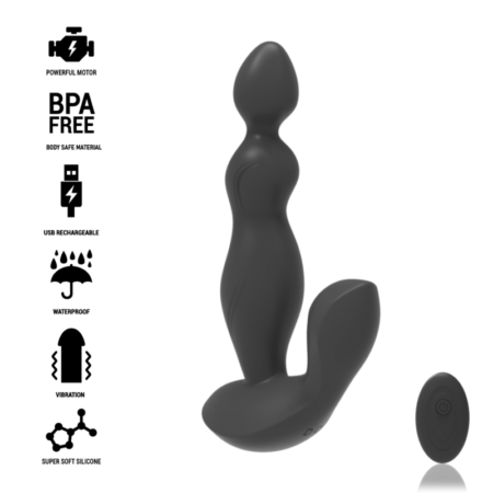 BLACK&SILVER - CORA ANAL PLUG SILICONE REMOTE CONTROL