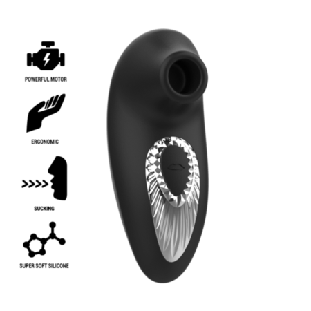 BLACK&SILVER - DRAKE DELUXE SUCKING VIBE RECHARGEABLE SILICONE BLACK