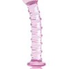 GLAZE GLASS ROSEBUD SPIRAL G-SPOT DILDO