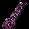 GLAZE GLASS ROSEBUD SPIRAL G-SPOT DILDO