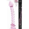 GLAZE GLASS ROSEBUD SPIRAL G-SPOT DILDO