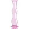 GLAZE GLASS ROSEBUD BEADED DILDO