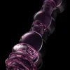 GLAZE GLASS ROSEBUD BEADED DILDO