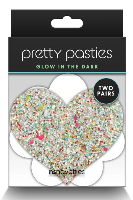 Pretty Pasties - Heart & Flower GLOW - 2 Pair NS NOVELTIES