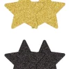 PRETTY PASTIES GLITTER STARS BLACK GOLD 2 PAIR