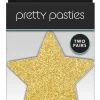 PRETTY PASTIES GLITTER STARS BLACK GOLD 2 PAIR