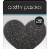 PRETTY PASTIES GLITTER HEARTS BLACK GOLD 2 PAIR